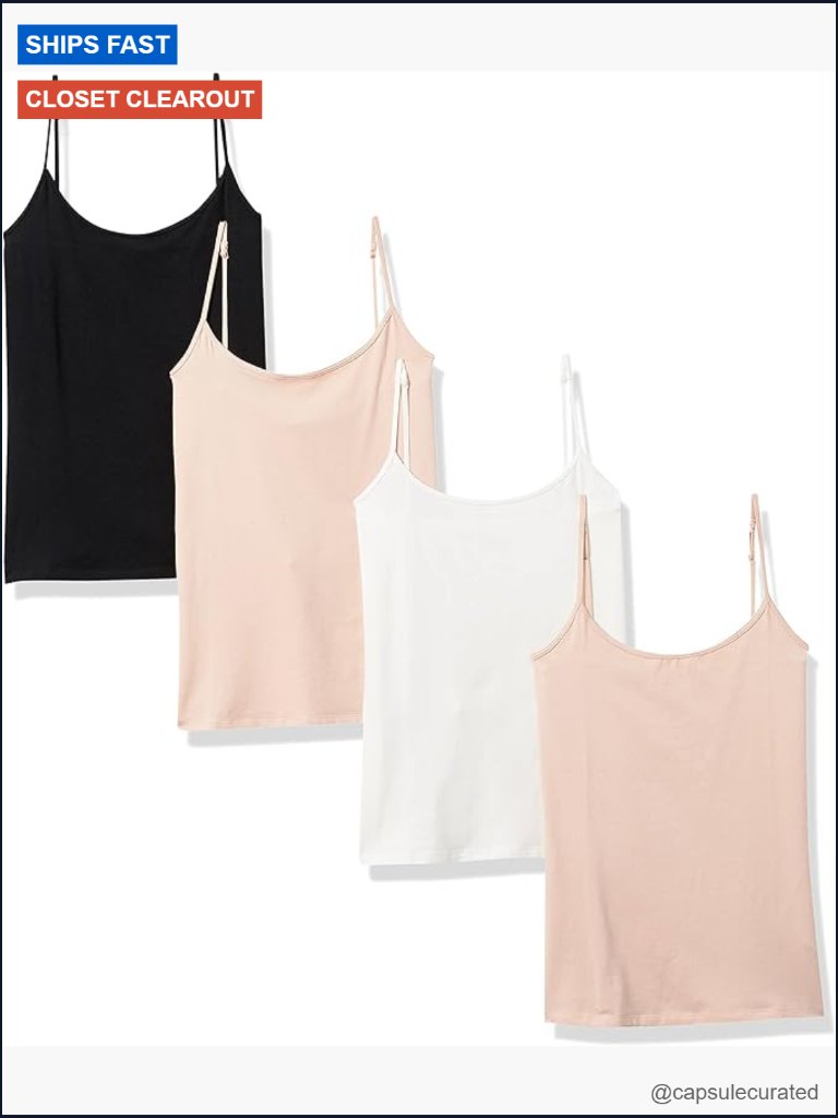 Slim-Fit Camisole For Layering, Pack Of 4